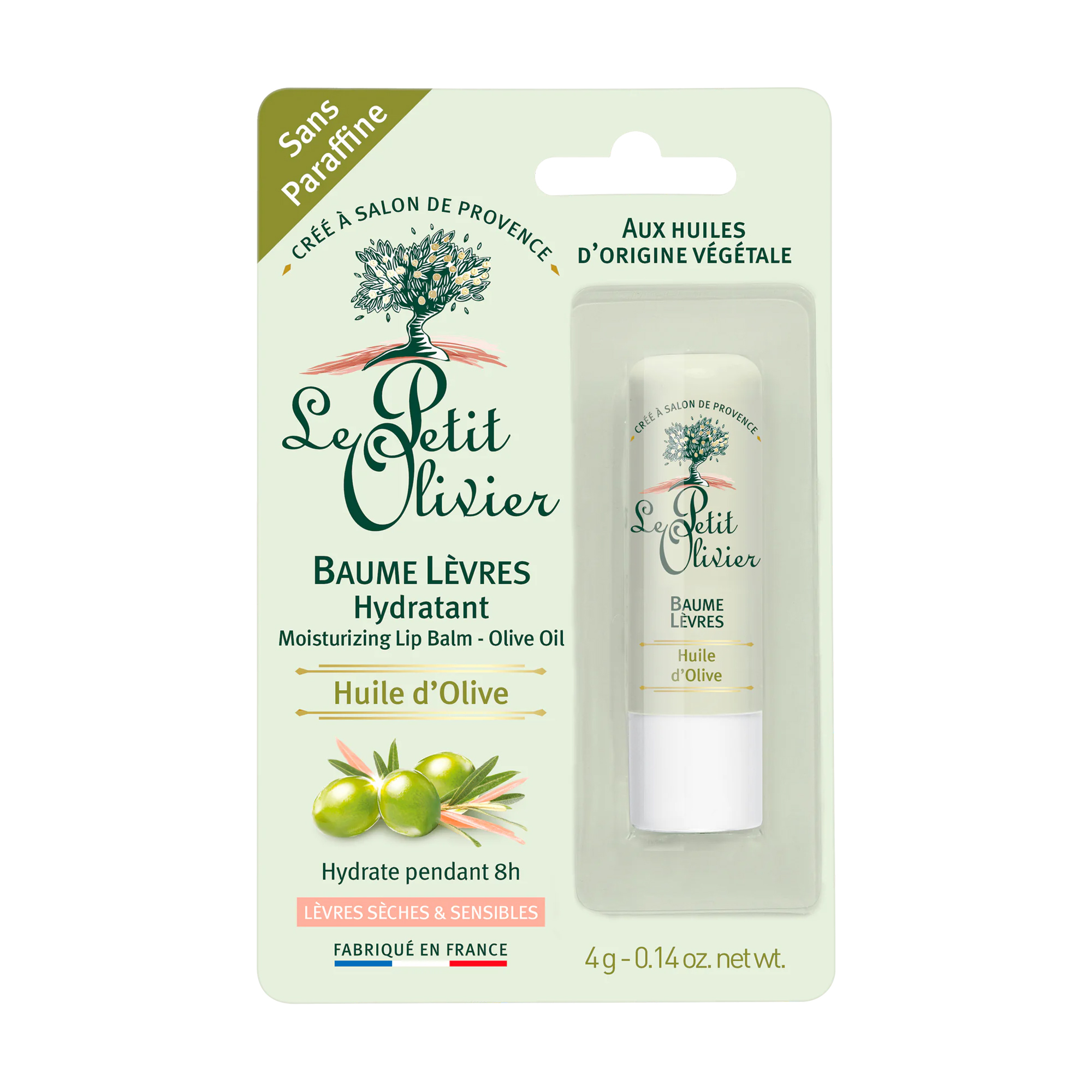 Зволожувальний бальзам-стік для губ Le Petit Olivier Body Care Range з оливковою олією, 4 г